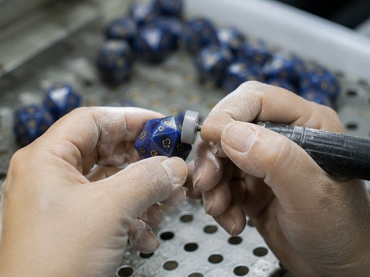 Hand-applying gold to the pips — CuiShen