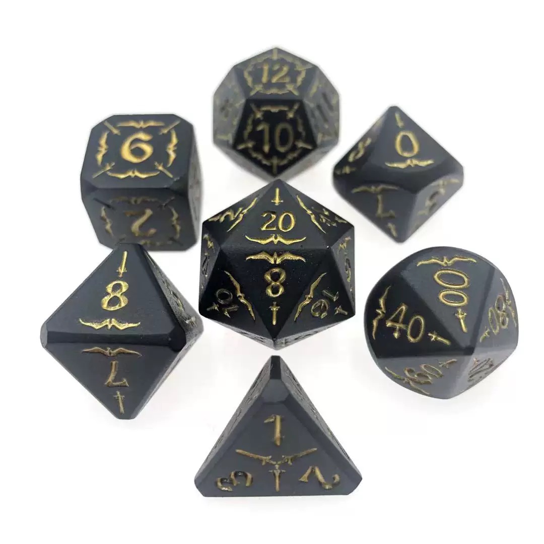 Metal D&D set — black & gold — CuiShen