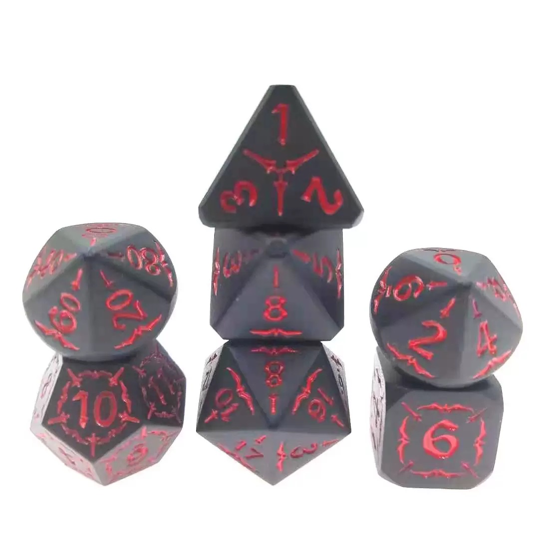 Metal D&D set — black & red — CuiShen